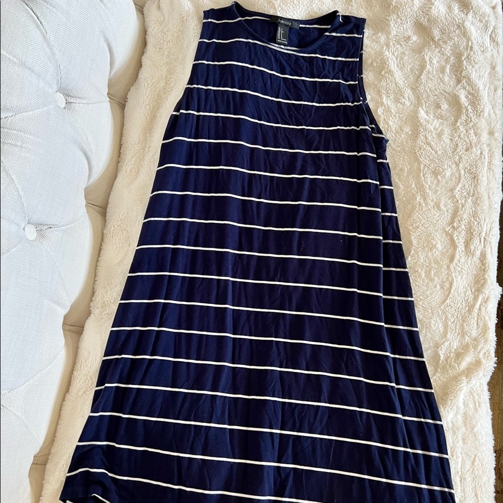 Forever 21 blue and white striped dress